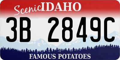 ID license plate 3B2849C