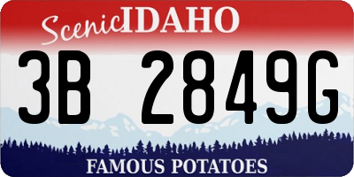 ID license plate 3B2849G