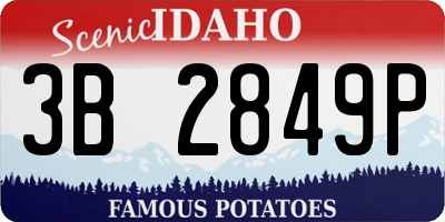 ID license plate 3B2849P