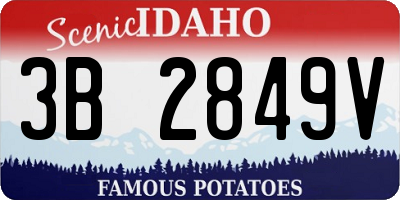 ID license plate 3B2849V