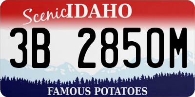 ID license plate 3B2850M