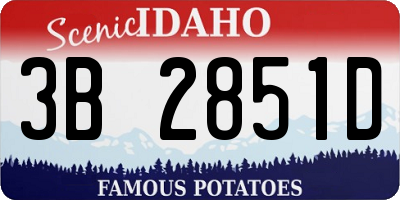 ID license plate 3B2851D