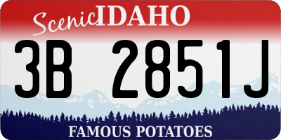 ID license plate 3B2851J
