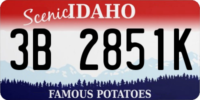 ID license plate 3B2851K