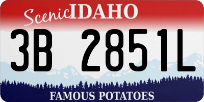 ID license plate 3B2851L