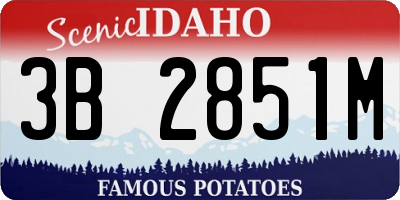 ID license plate 3B2851M