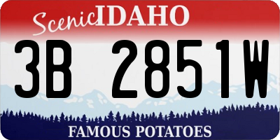 ID license plate 3B2851W