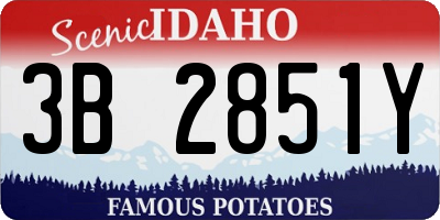ID license plate 3B2851Y