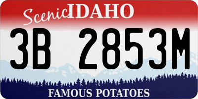 ID license plate 3B2853M