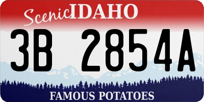 ID license plate 3B2854A