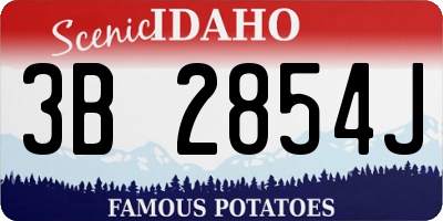 ID license plate 3B2854J