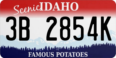 ID license plate 3B2854K