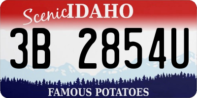 ID license plate 3B2854U
