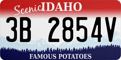 ID license plate 3B2854V