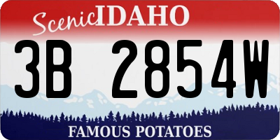ID license plate 3B2854W