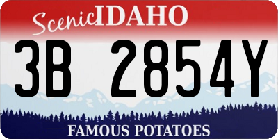 ID license plate 3B2854Y