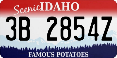 ID license plate 3B2854Z