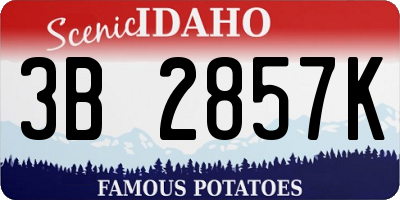 ID license plate 3B2857K