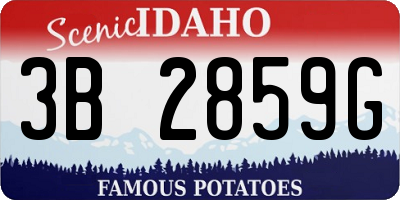 ID license plate 3B2859G