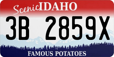 ID license plate 3B2859X