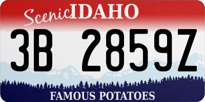ID license plate 3B2859Z
