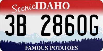 ID license plate 3B2860G