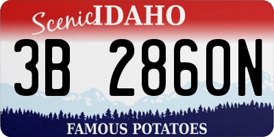 ID license plate 3B2860N