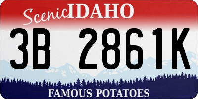 ID license plate 3B2861K