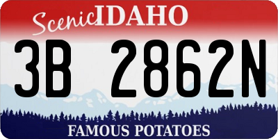 ID license plate 3B2862N