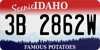 ID license plate 3B2862W