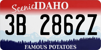 ID license plate 3B2862Z