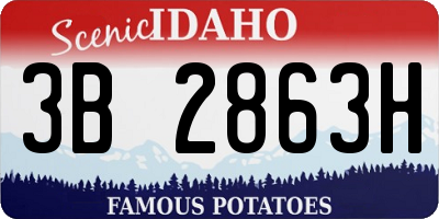ID license plate 3B2863H