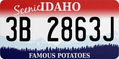 ID license plate 3B2863J