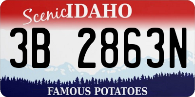 ID license plate 3B2863N