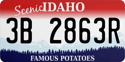 ID license plate 3B2863R