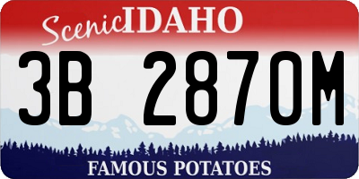 ID license plate 3B2870M