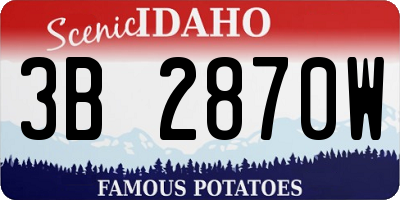 ID license plate 3B2870W