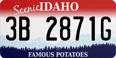 ID license plate 3B2871G