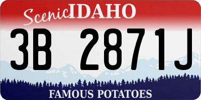 ID license plate 3B2871J