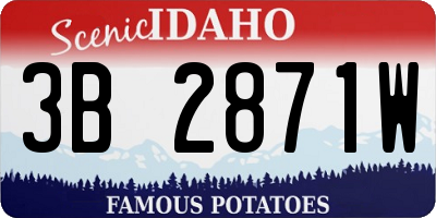 ID license plate 3B2871W