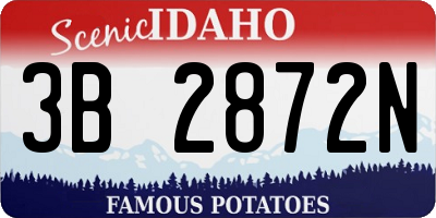 ID license plate 3B2872N