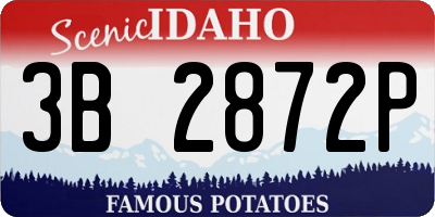 ID license plate 3B2872P