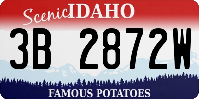 ID license plate 3B2872W