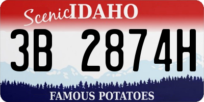 ID license plate 3B2874H