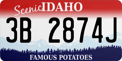 ID license plate 3B2874J