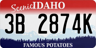 ID license plate 3B2874K