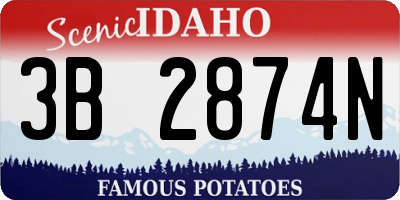 ID license plate 3B2874N
