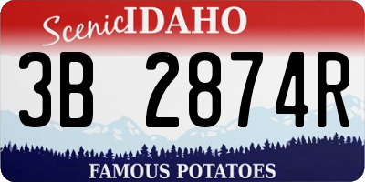 ID license plate 3B2874R