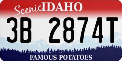 ID license plate 3B2874T