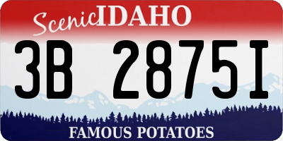 ID license plate 3B2875I